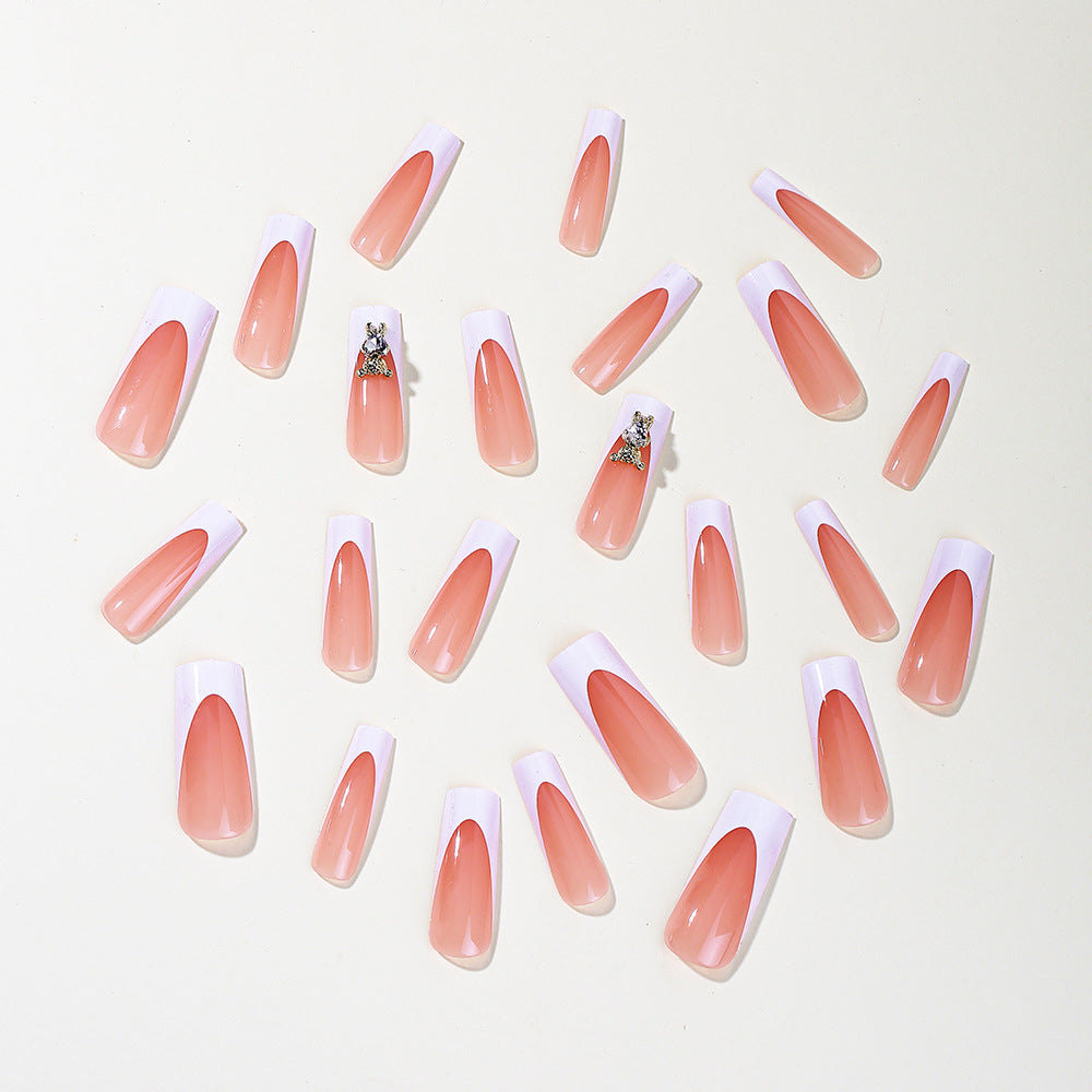Elegante 3D Französische Spitze Acryl-Nagelkunst Verlängerungen Karnz
