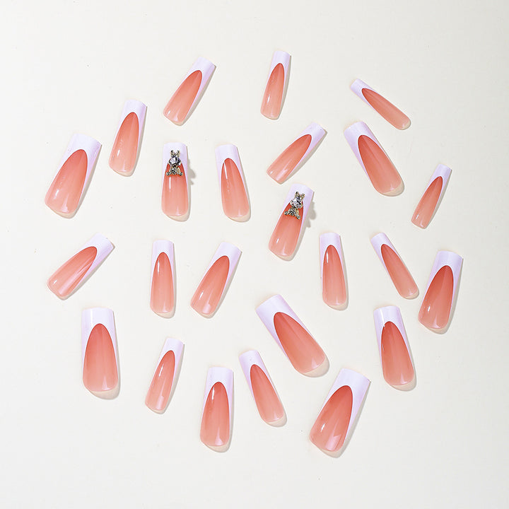 Elegante 3D Französische Spitze Acryl-Nagelkunst Verlängerungen Karnz
