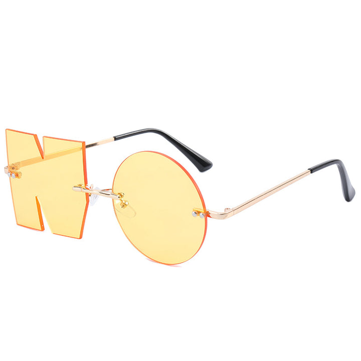 Damen außergewöhnliche geometrische Sonnenbrille mit markantem Design Karnz