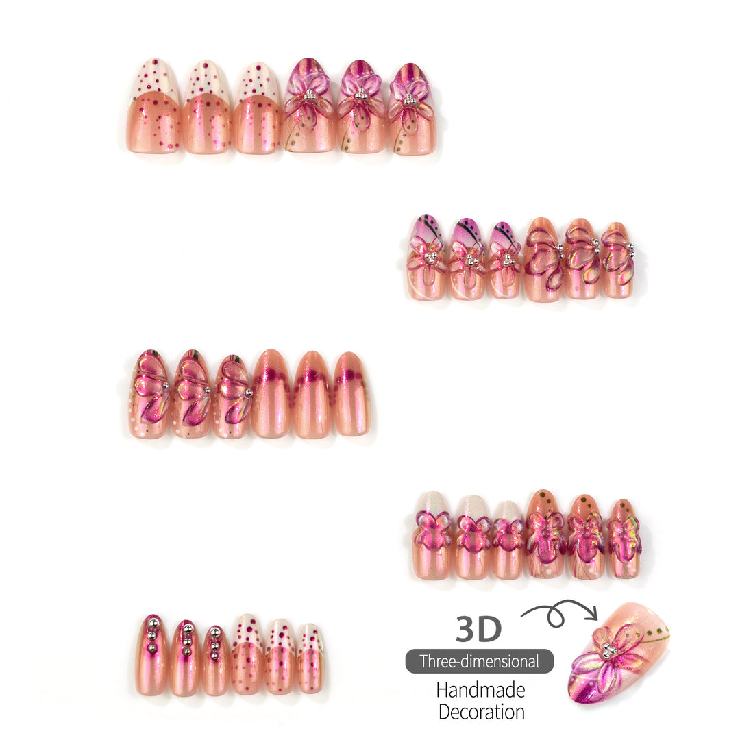 Dekoratives floral Press-On Nagelkunst Set 1790736637