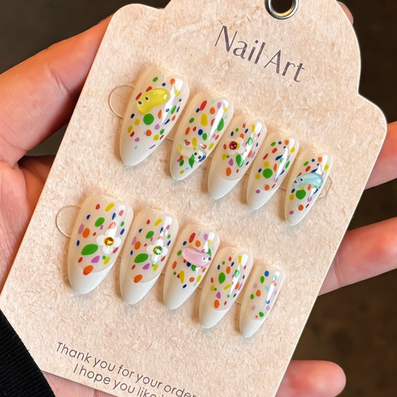 Farbenfrohes Künstlerisches Press-On-Nagelset Karnz