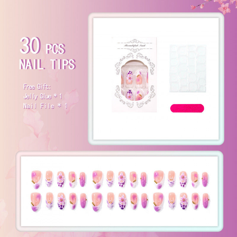 Elegantes florales Druck-Nageldesign