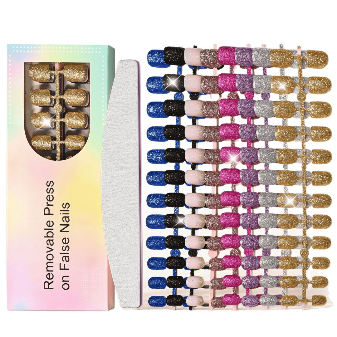 Funkelndes Press-On-Nagelset Karnz