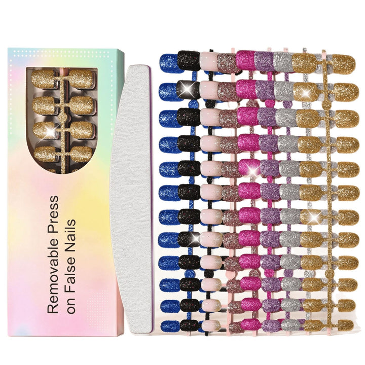 Funkelndes Press-On-Nagelset Karnz