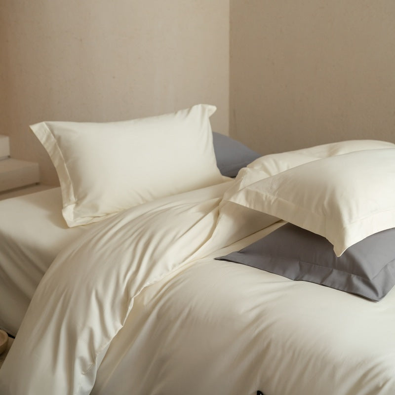 Premium-Baumwollsatin-Bettwäsche-Set mit weichem Hotelverschluss