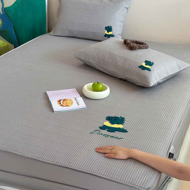 Gestepptes Fitted-Matratze-Topper mit gesticktem Panda-Motiv