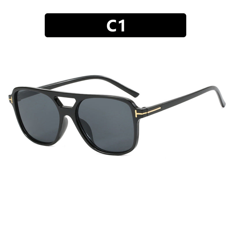 Damen trendige quadratische Sonnenbrille mit detailreichem Rahmen Karnz