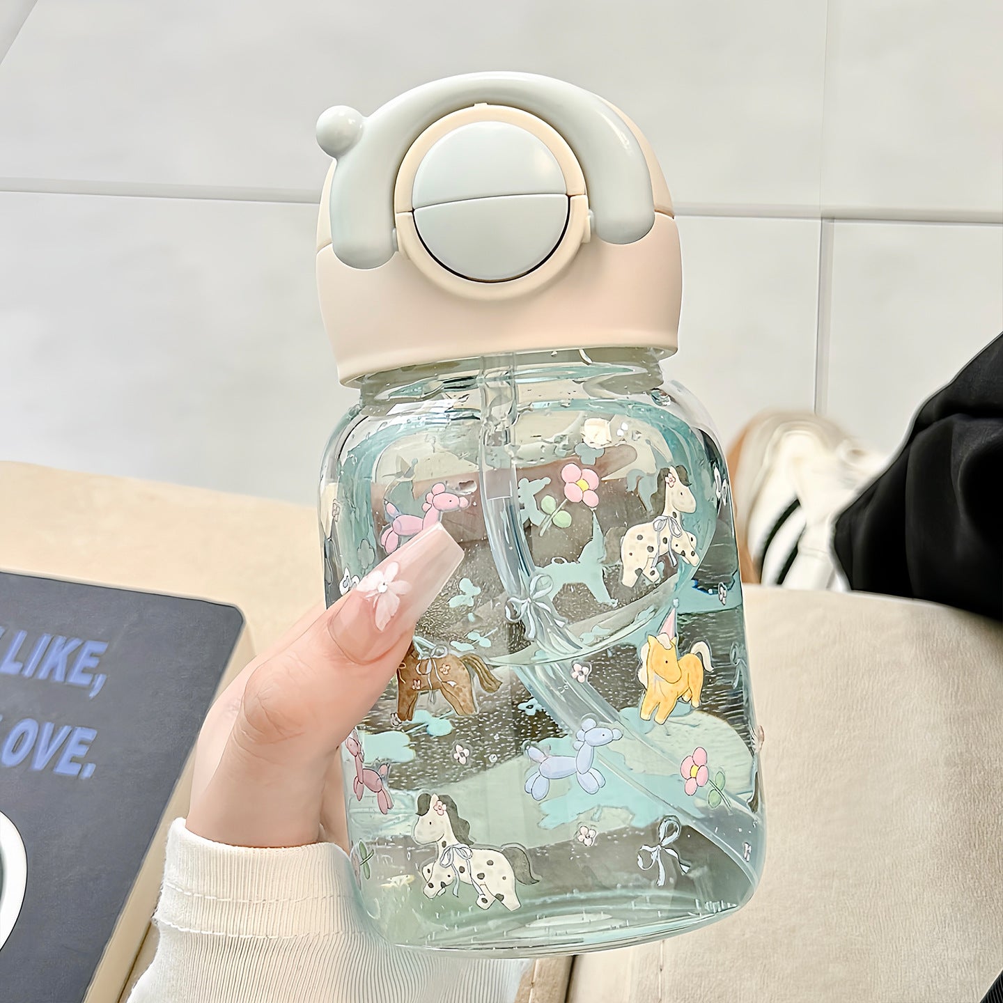 Damen lustige Trinkflasche mit niedlichem Tiermotiv Karnz