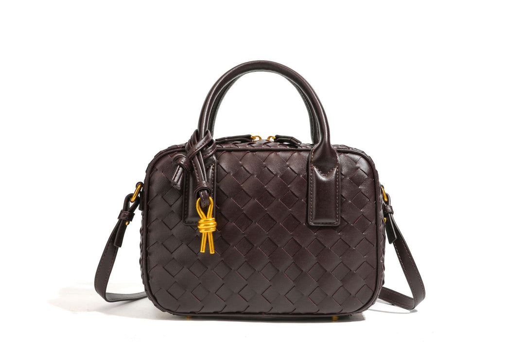 Texturierte Leder Boutique-Handtasche Karnz