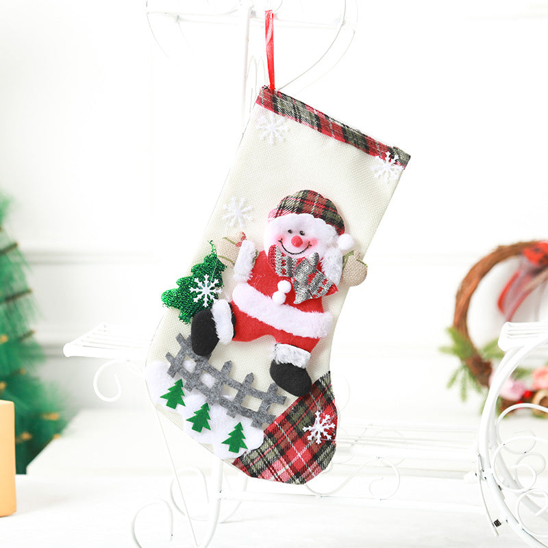 Festlicher Weihnachtsstrumpf mit niedlichem Weihnachtsmann-Motiv Karnz