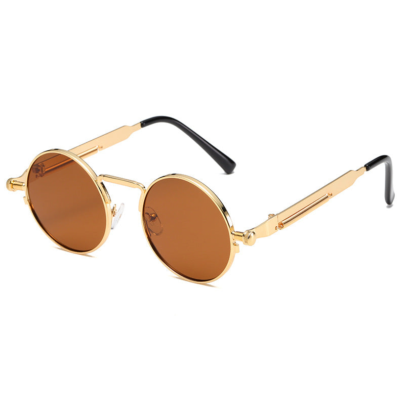 Damen Modische runde Sonnenbrille mit präzisem Metallrahmen Karnz
