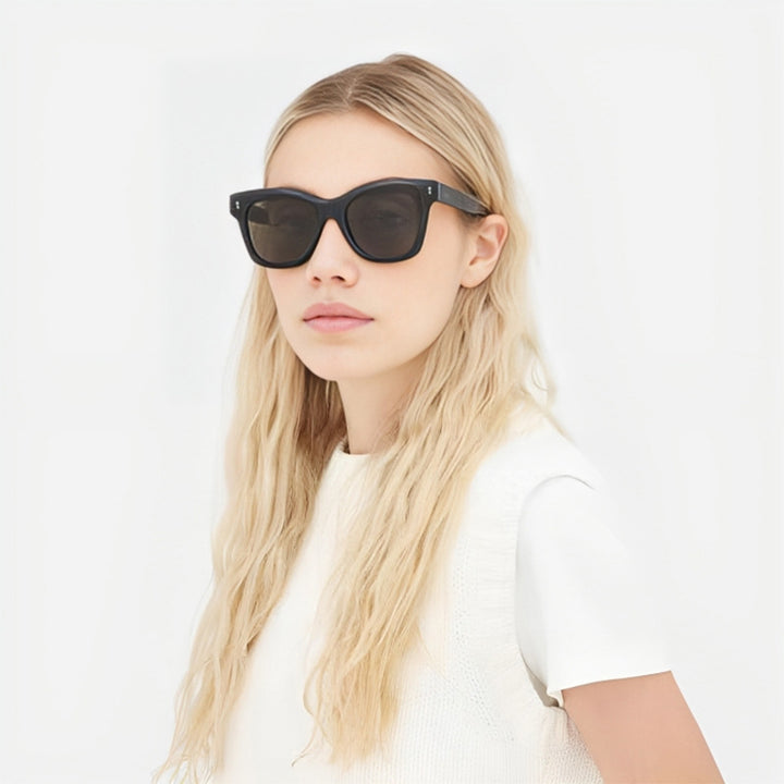 Damen oversized Sonnenbrille mit abgerundetem eckigem Rahmen und UV-Schutz Karnz