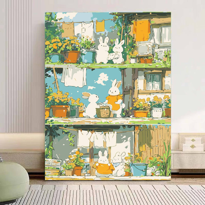 Verspielt Panda Illustration Leinwandkunst Karnz