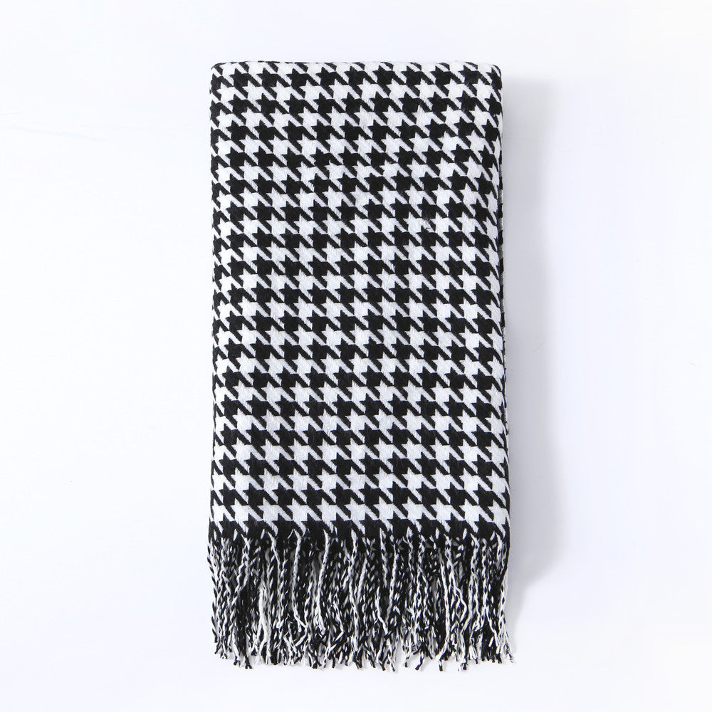 Stylischer Hahnentritt-Muster-Schal