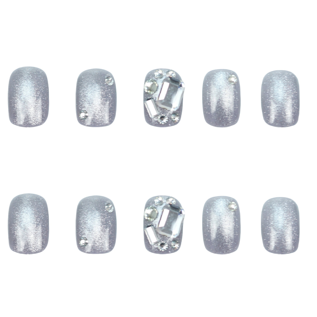 Glamourös Glitter Druck-On Nagelkunst