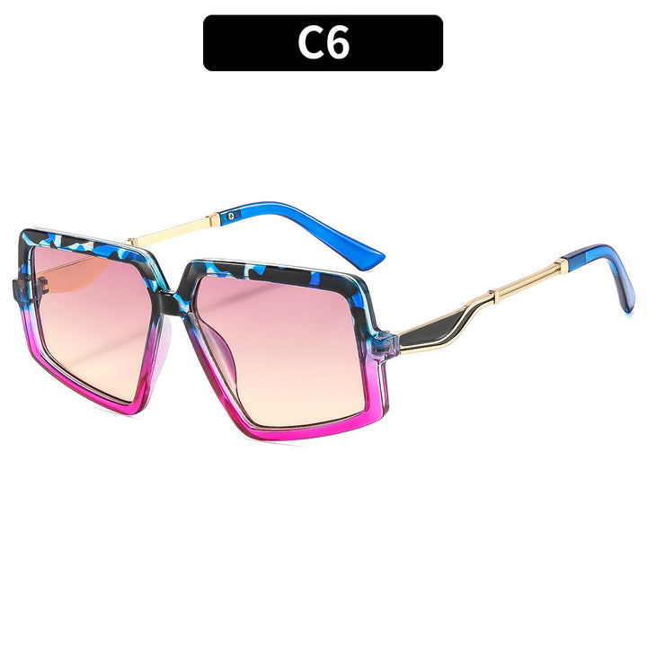Fette geometrische übergroße Sonnenbrille