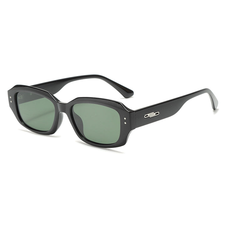 Damen modische quadratische Sonnenbrille mit innovativem transparentem Rahmen Karnz