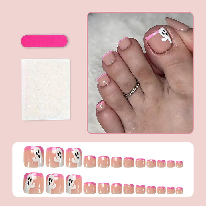 Fußnagel Kunstset mit bezaubernden Geister- und Pinkspitzen Designs Karnz