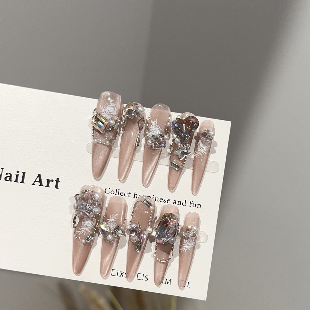Dekoratives und elegantes Druck-Nagelkunst-Set