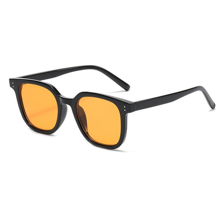 Damen auffällige Retro-Sonnenbrille mit gelb-tönenden Gläsern Karnz