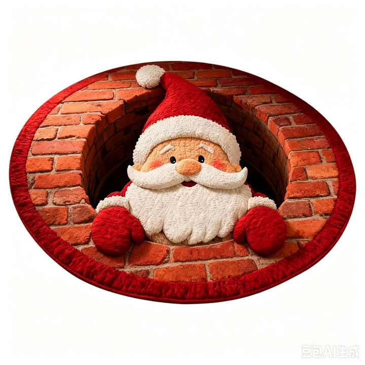 Weihnachtsmann-Themen Dekorativer Rundteppich