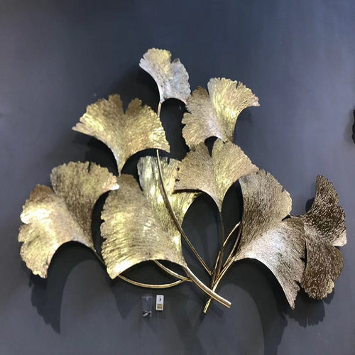 Dekorative Ginkgo-Blatt-Wandkunstskulptur Karnz