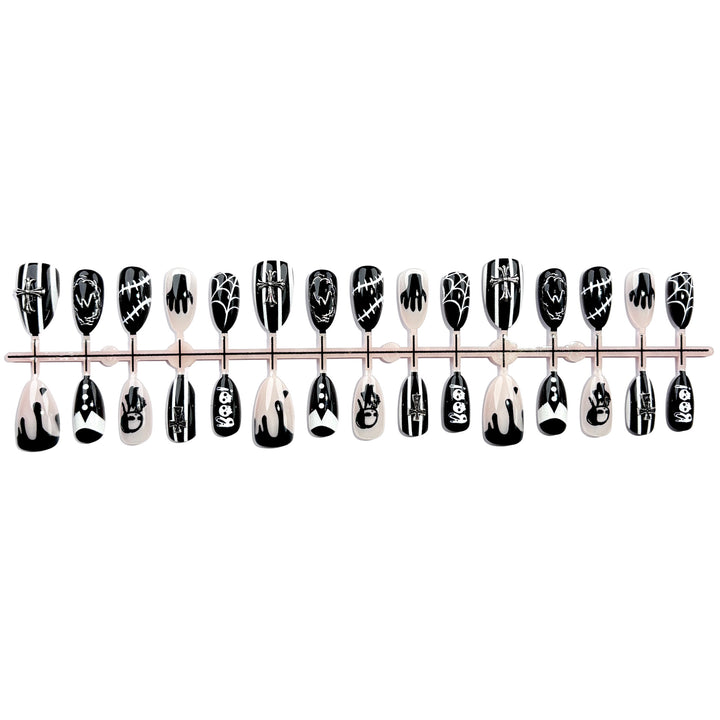 Themenbezogenes Gothic Press-On Nail Set