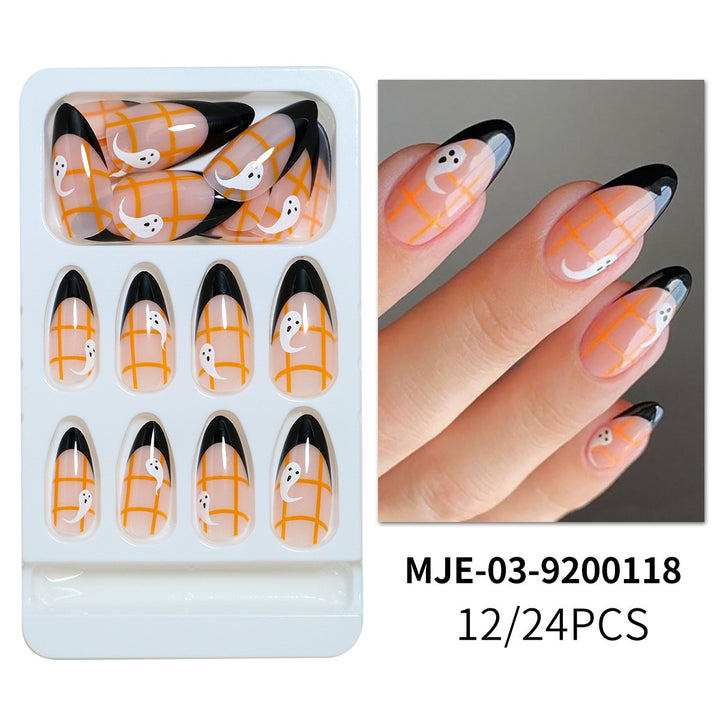 Künstlerisches Abstract Press-On Nagelset Karnz