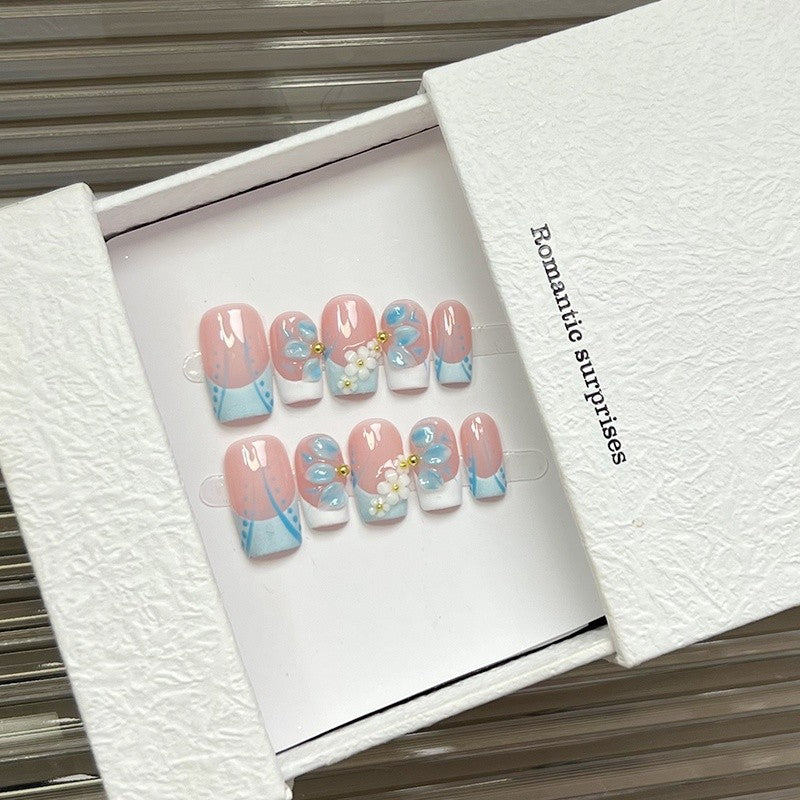 Romantisches Blumendesign Druck-Nägel Set