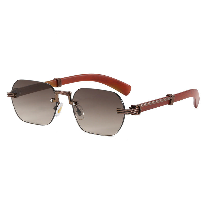 Damen Geometrische Designer-Sonnenbrille mit luxuriösem Metallrahmen Karnz