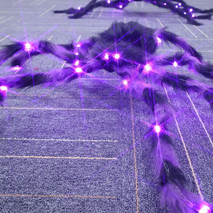 Gruselige Halloween Spinnen Dekoration mit LED-Beleuchtung