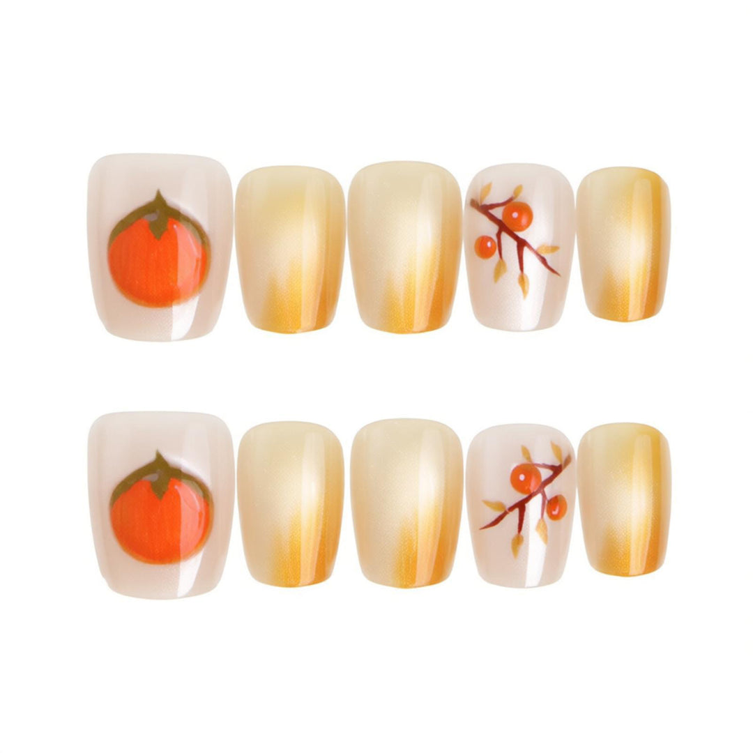 Saisonale Obst-Themen Press-On Nagelkunst Karnz