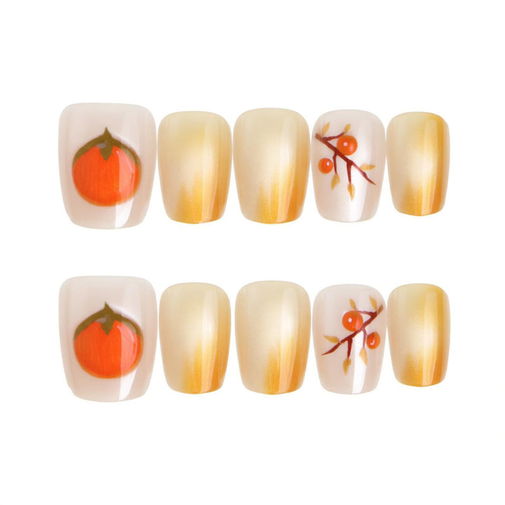 Saisonale Obst-Themen Press-On Nagelkunst Karnz
