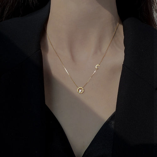Elegantes geometrisches Anhänger-Halsband Karnz
