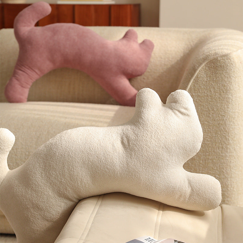 Kuscheliges Katzenform-Nackenkissen aus Mikrofleece Karnz