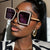 Damen glamouröse Sonnenbrille mit quadratischem Rahmen Karnz