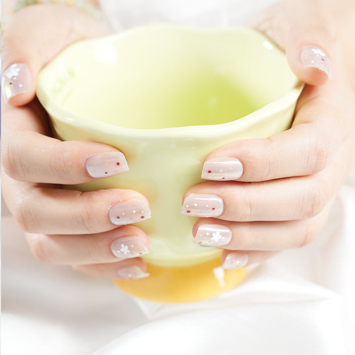 Floral dekorative Press-On Nagelset Karnz