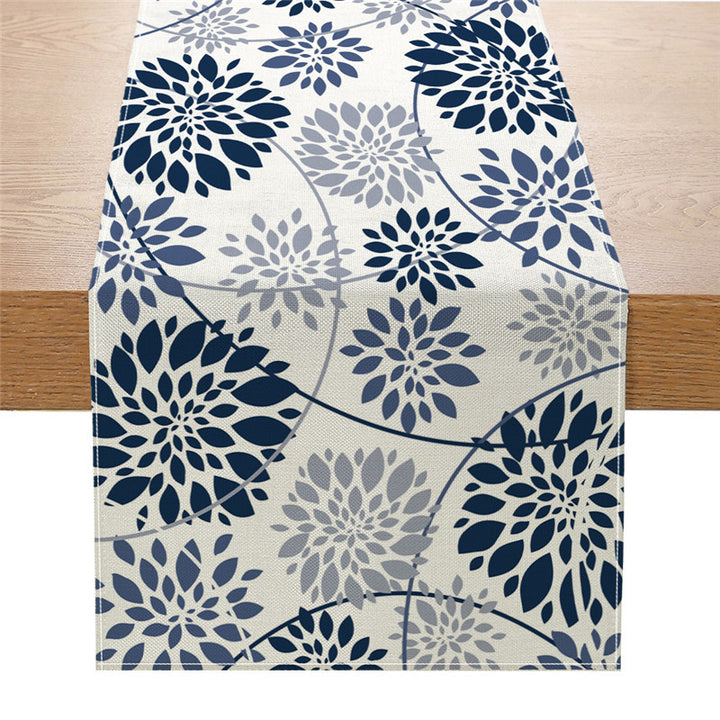 Dekorativer Baumwoll-Leinen Floral Tischläufer mit langlebigem, schmutzabweisendem Gewebe