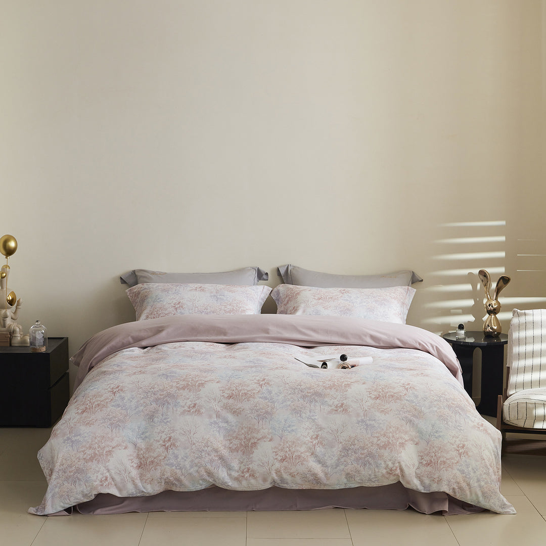 Ombre gestreiftes Baumwollsatin Bettbezug-Set