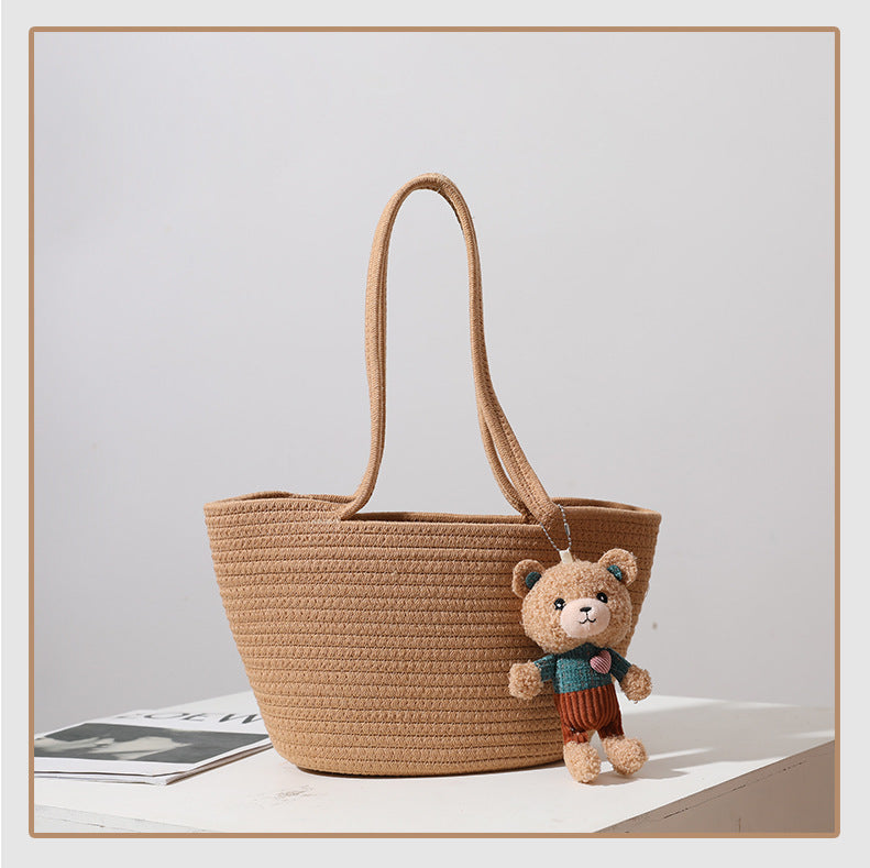 Damen Handgefertigte Strandtasche im modernen Makramee-Stil Karnz