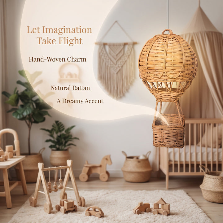 Handgewebter Aufbewahrungskorb im Heißluftballon-Design Karnz