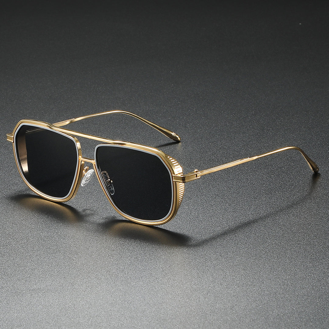 Damen Elegante Sonnenbrille mit kantigem Metallrahmen Karnz