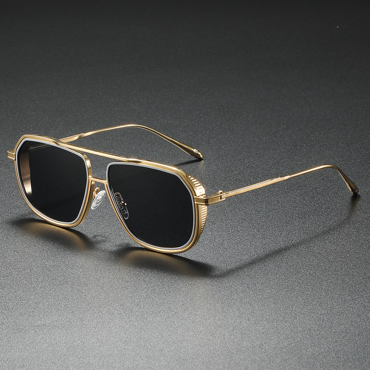 Damen Elegante Sonnenbrille mit kantigem Metallrahmen Karnz
