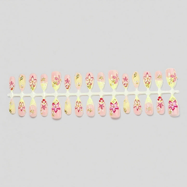 Floral Design Luxus Press-On Nägel Karnz