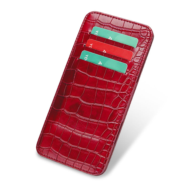Eleganter Krokodilembossierter Leder-Kartenhalter Karnz