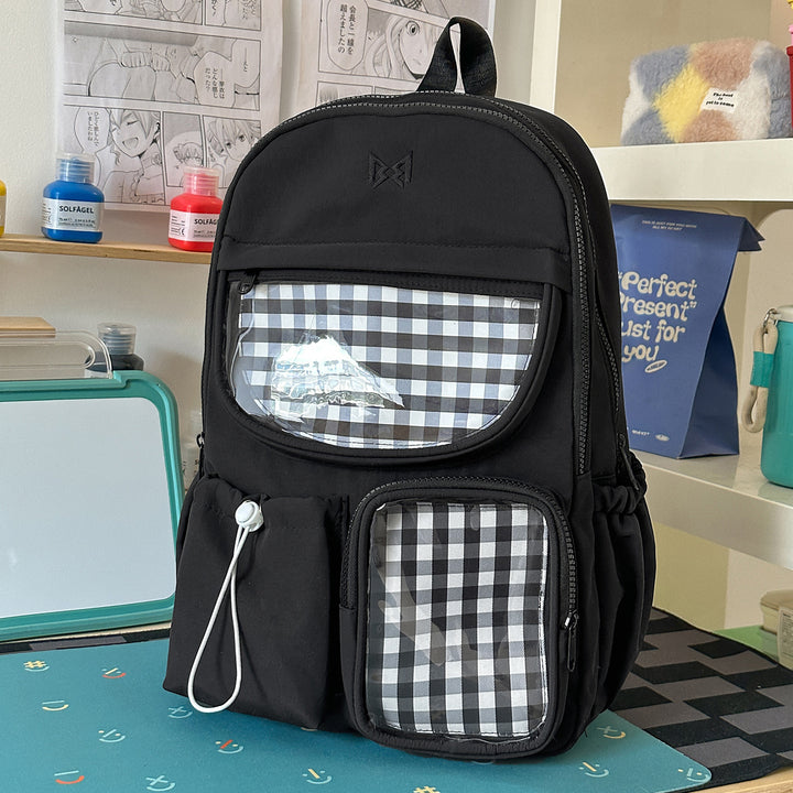 Funktionaler Karomuster-Rucksack Karnz