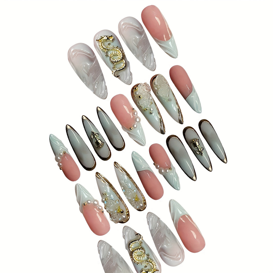 Kreatives Künstlerisches Press-On-Nageldesign Karnz