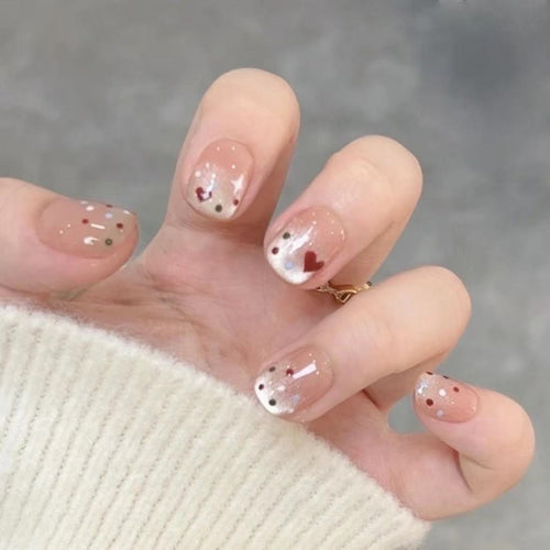Künstlerisches Herz-Design Press-On Nagel Set Karnz