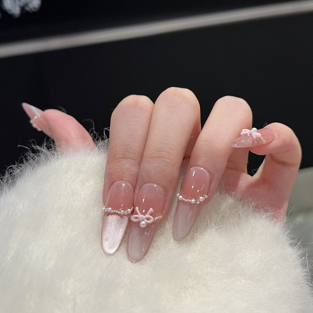 Elegante dekorative Stiletto Press-On Nägel Karnz