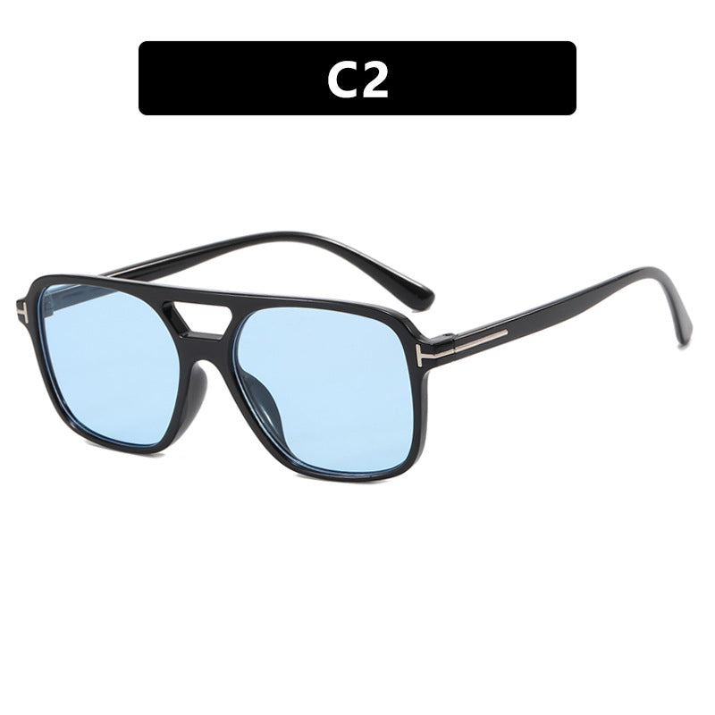 Damen elegante geometrische Sonnenbrille mit stilvollem Rahmen Karnz